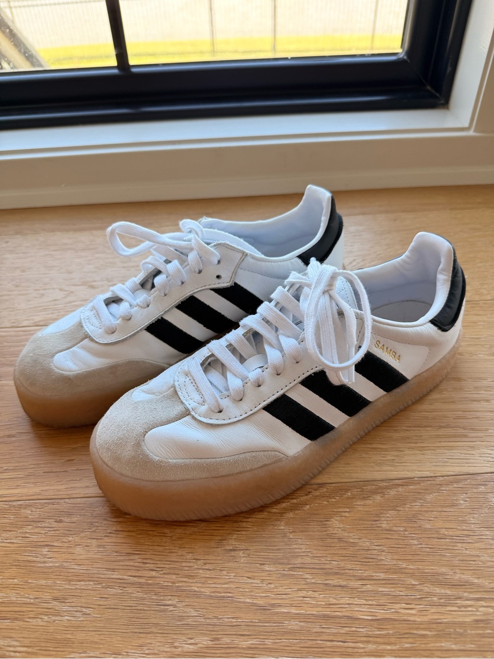 adidas Samba Classic Sneakers — White, Black, Gum - Picture 2 of 7